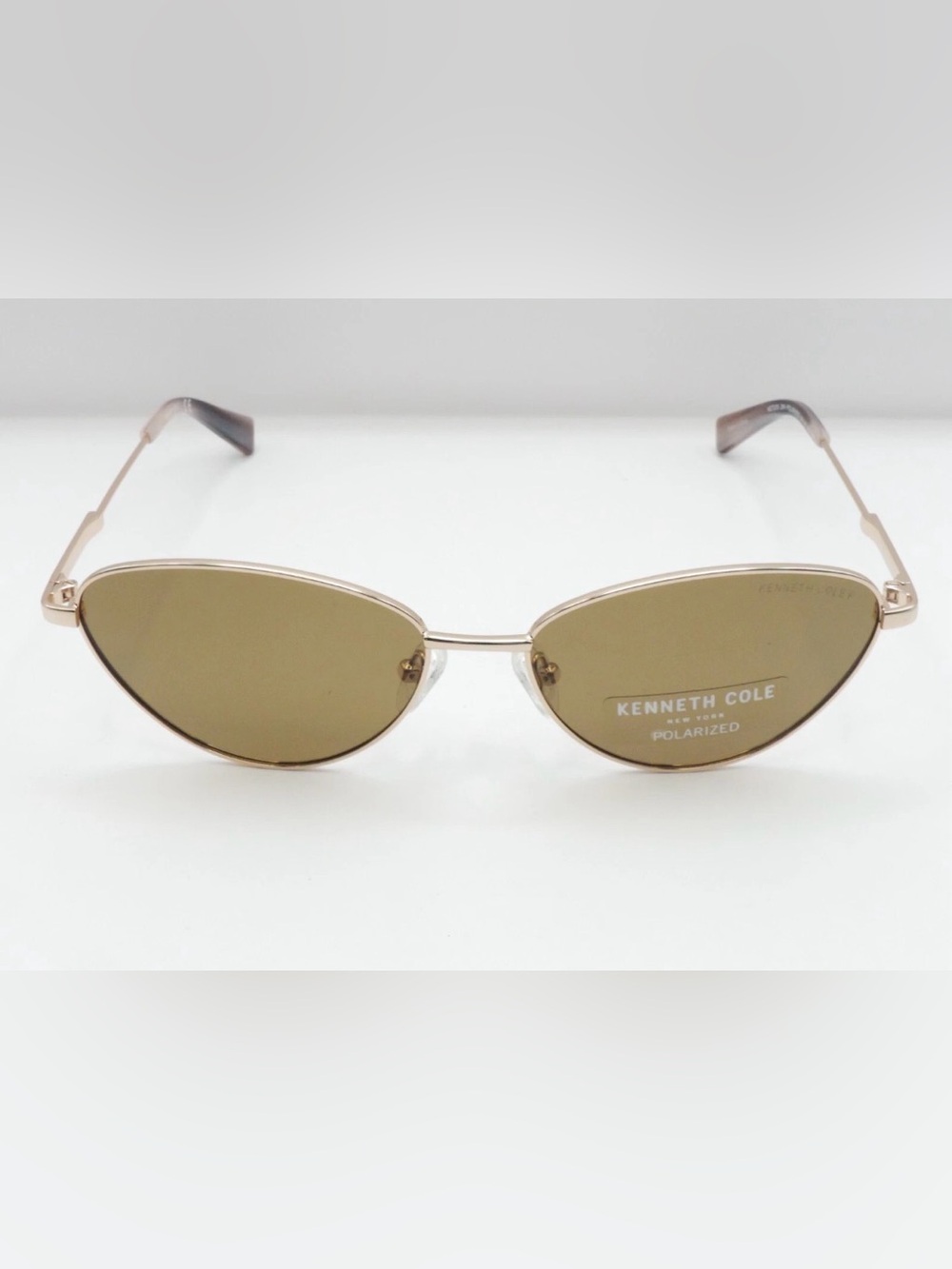 Kenneth Cole KC7235Cateye Polarized Sunglasses Rose Gold Frames Brown Lens New!